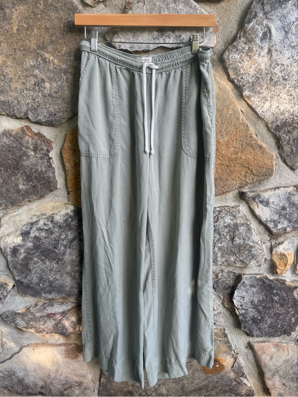 Joie 100% Lyocell Sage Green Wide Leg Pull On Pants Size L